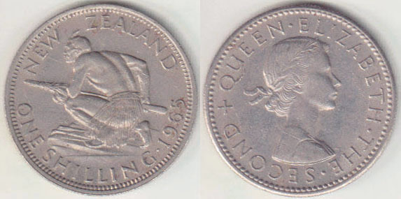 1965 New Zealand Shilling A005126